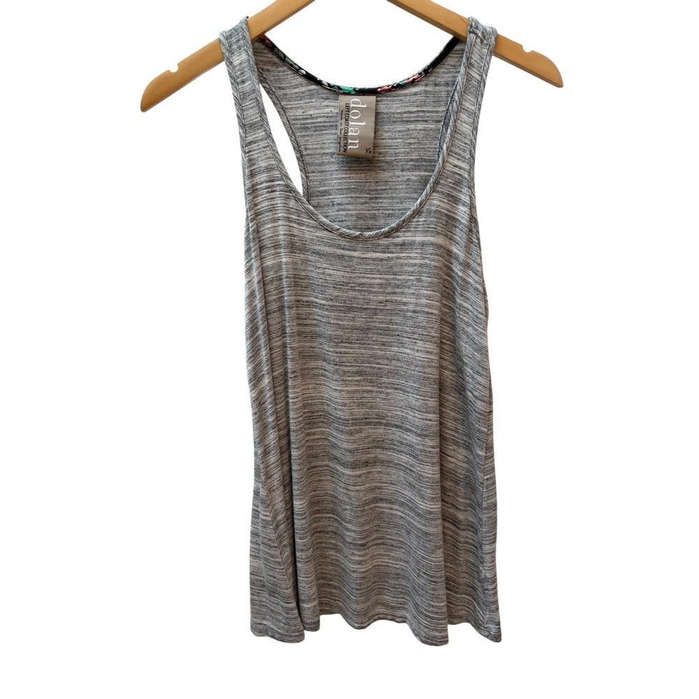 Dolan Tank Top Women XS Gray Space Dye Racerback Sleeveless Casual Made in USA